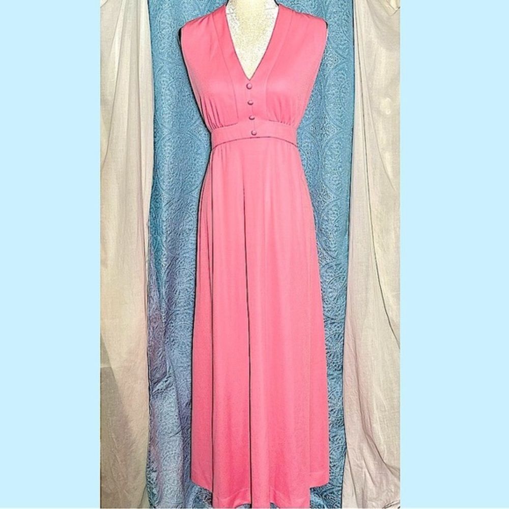 #D2 Vintage 70s Butte Knit Maxi Dress Gown Sz M